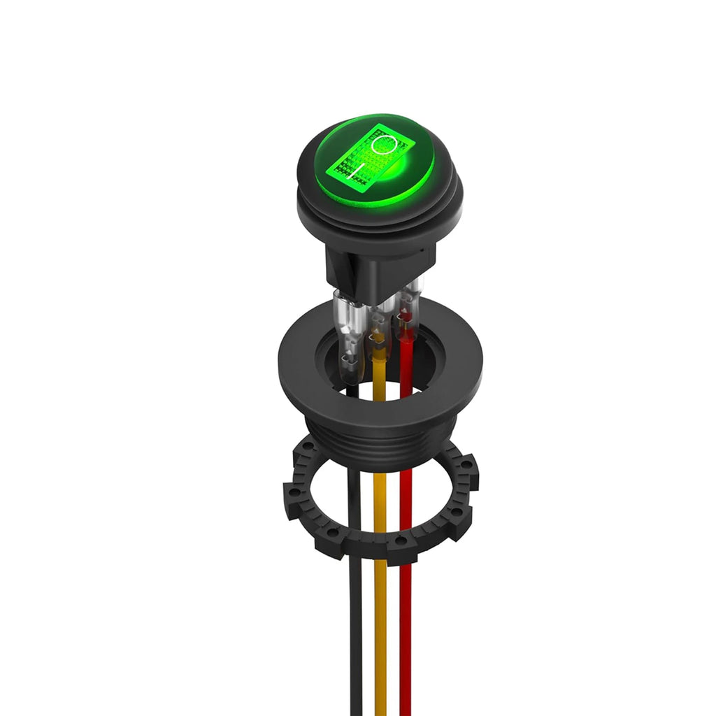 SPST 3 Pin Round Rocker Switch Toggle Switch 12V Waterproof Lighted LED On/Off Switch for Car Marine Toggle Switch