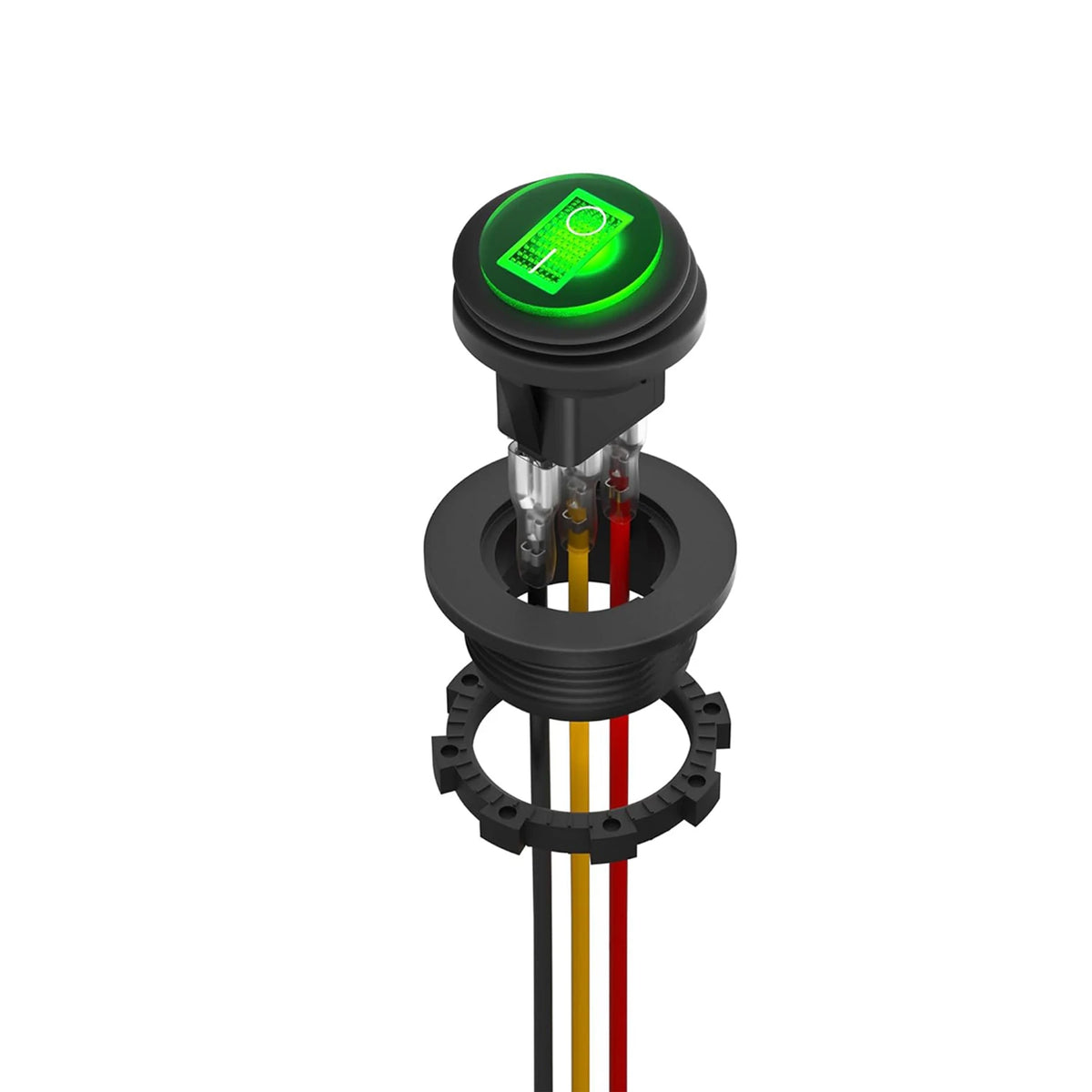 SPST 3 Pin Round Rocker Switch Toggle Switch 12V Waterproof Lighted LED On/Off Switch for Car Marine Toggle Switch
