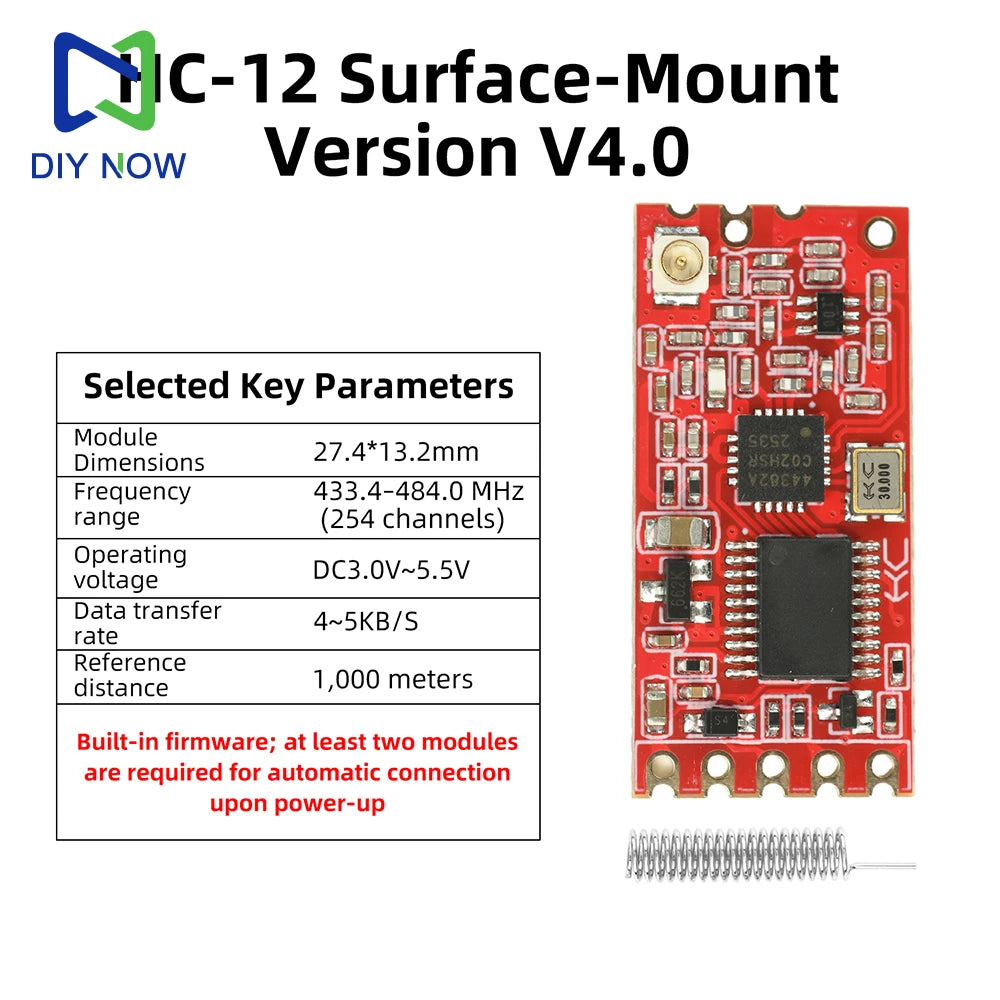 HC-12 V4.0 SI4438 Wireless Serial Communication Module Multi-channel Embedded Wireless Data Transmission Module 433.4-483.8 MHz
