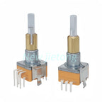 2PCS EC11 Encoder EC11EBB24C03 Dual-Shaft Axis with Push Button Switch EC110701N2B 30 Position 15 Pulse 8Pins 25MM Half Shaft