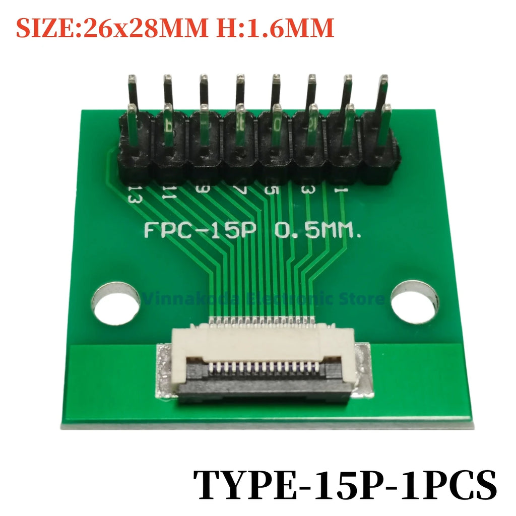 1PCS FFC/FPC Conversion Board 0.5mm Connector to 2.54MM Double Row Bent Pins 4/10/14/15/16/22/26/30/32/36/42/45/60/64/68/80/96P