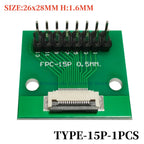 1PCS FFC/FPC Conversion Board 0.5mm Connector to 2.54MM Double Row Bent Pins 4/10/14/15/16/22/26/30/32/36/42/45/60/64/68/80/96P
