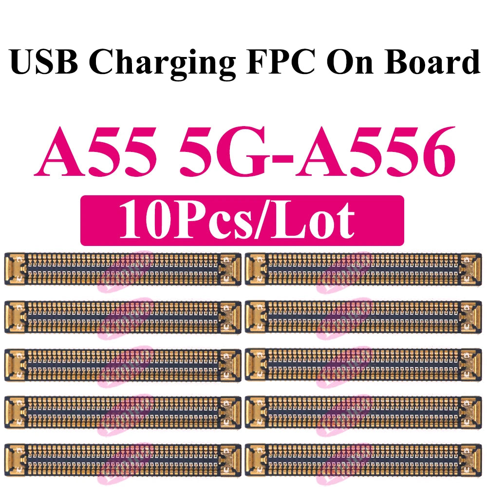 10Pcs Charging FPC Connector On Board For Samsung Galaxy A04s A14 A24 A34 A54 A05s A15 A25 A33 A35 Mainboard Flex Cable Plug