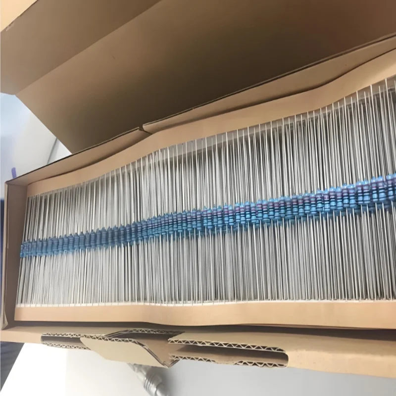100PCS 1/2W 0.5W Metal film resistors 1% accuracy 10R-1M ohms 100R 220R 1K 2.2K 4.7K 10K 100K 470K DIY repair circuit