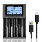 LiitoKala for 18650/26650/AA/AAA Li-ion/Ni-MH LCD Display Safe Fast Charging Lii-M4/M4S 4-Slot Smart Charger