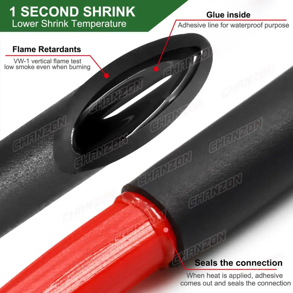 25M/Roll 3:1 Φ1.6-Φ50Mm Heat Shrink Tube Ahensive Lined Double Wall Marine Grade Wrap Glue Polyolefin Wire Tubing Cable Sleeves