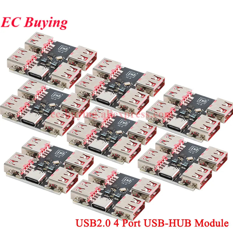 1-10Pc USBHUB USB2.0 7 4-port Controller Expansion Module USB 2.0 to 4 Channel Way Splitter USB-HUB Type-C Extender Board 40MB/S