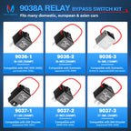 MICTUNING 9038A 12V Relay Bypass Switch Kit with Current Loop, 6-Piece, Fuel Pump Relay Bypass Main Switch, Diagnostic Test Tool