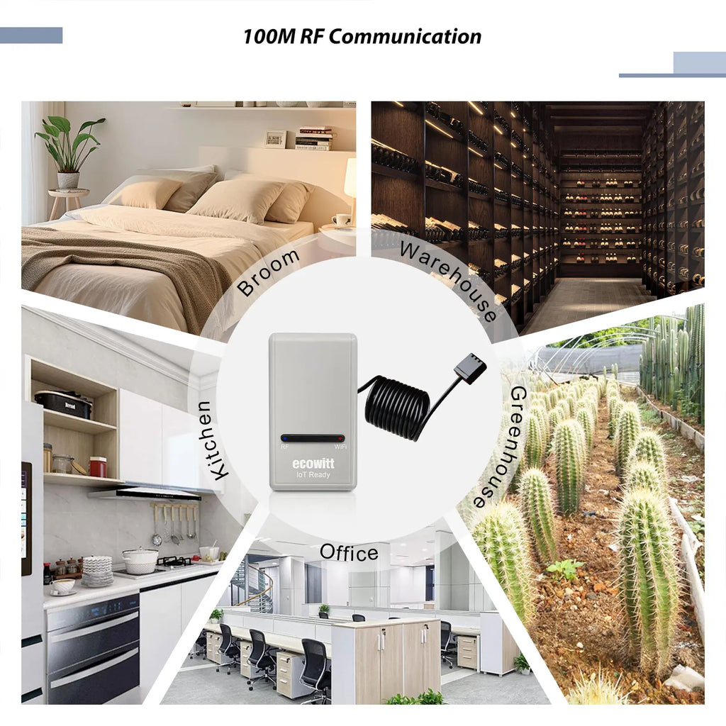 Ecowitt GW1200 Wi-Fi Hub Gateway - Built-in Thermometer Hygrometer Barometric Pressure Sensor, Support IoT Device WFC01 & AC1100