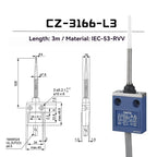 CNTD Micro Travel Limit Switch CZ‑3 Series CZ‑3101 CZ‑3104 CZ‑3108 CZ‑3112 IP67 Waterproof 5A 250V Position Control Switch