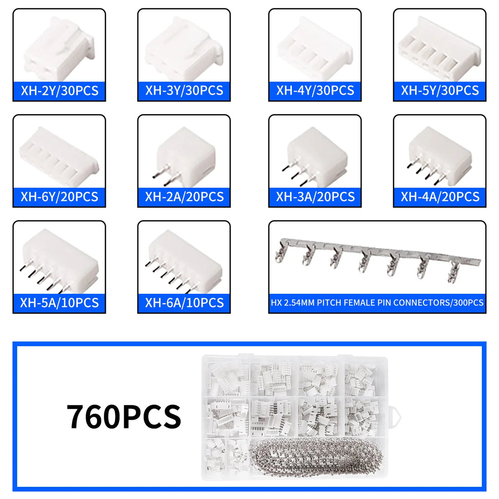 YICHENG 2.54mm Dupont Connector Kit with Ratcheting Wire Crimping Tool,Male Female Pins, Headers & Ribbon Cable