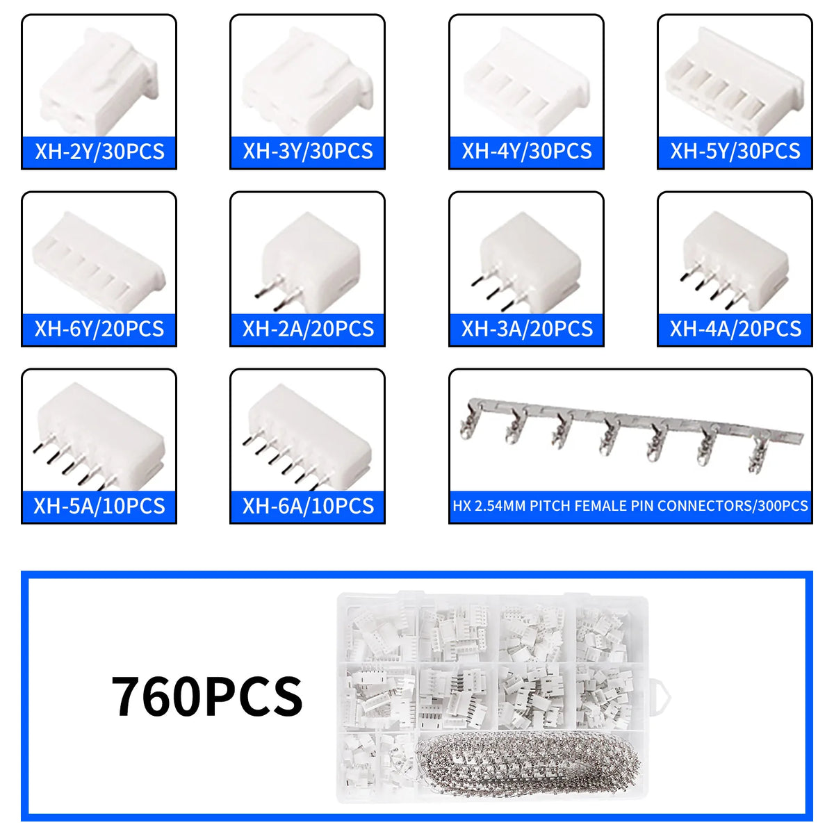 YICHENG 2.54mm Dupont Connector Kit with Ratcheting Wire Crimping Tool,Male Female Pins, Headers & Ribbon Cable