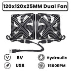 GDSTIME Dual 40mm 50mm 60mm 80mm 92mm 120mm 140mm DC 5V Powered USB Fans with 2 in 1 USB Cable for AV Receiver DVR Cooling