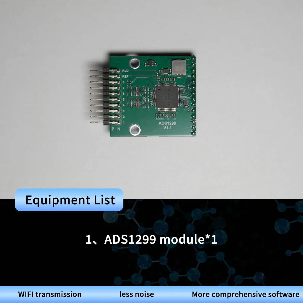 ADS1299 EEG EMG Acquisition Module WiFi Wireless Data Transmission STM32 Development Kit Open Source SDK Raw Bio-Signal Collecti