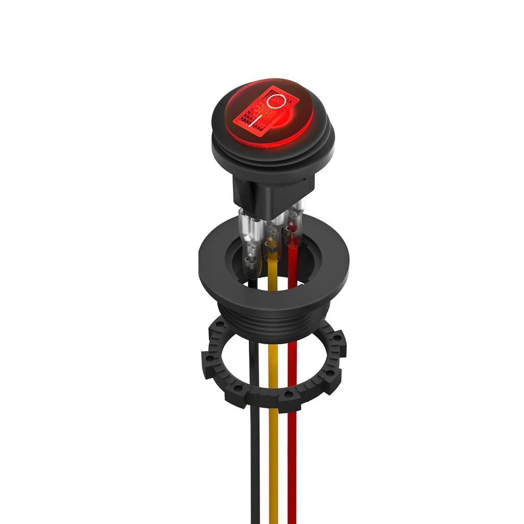 SPST 3 Pin Round Rocker Switch Toggle Switch 12V Waterproof Lighted LED On/Off Switch for Car Marine Toggle Switch