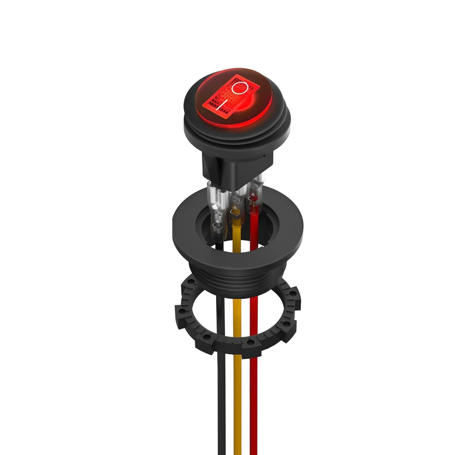 SPST 3 Pin Round Rocker Switch Toggle Switch 12V Waterproof Lighted LED On/Off Switch for Car Marine Toggle Switch