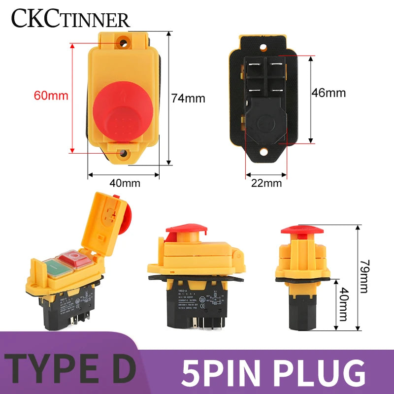 YH02A Electromagnetic Starter Push Button Switches Machine Tool Equipment IP55 Waterproof Safety Witch 28A Replace KLD28A KJD17A