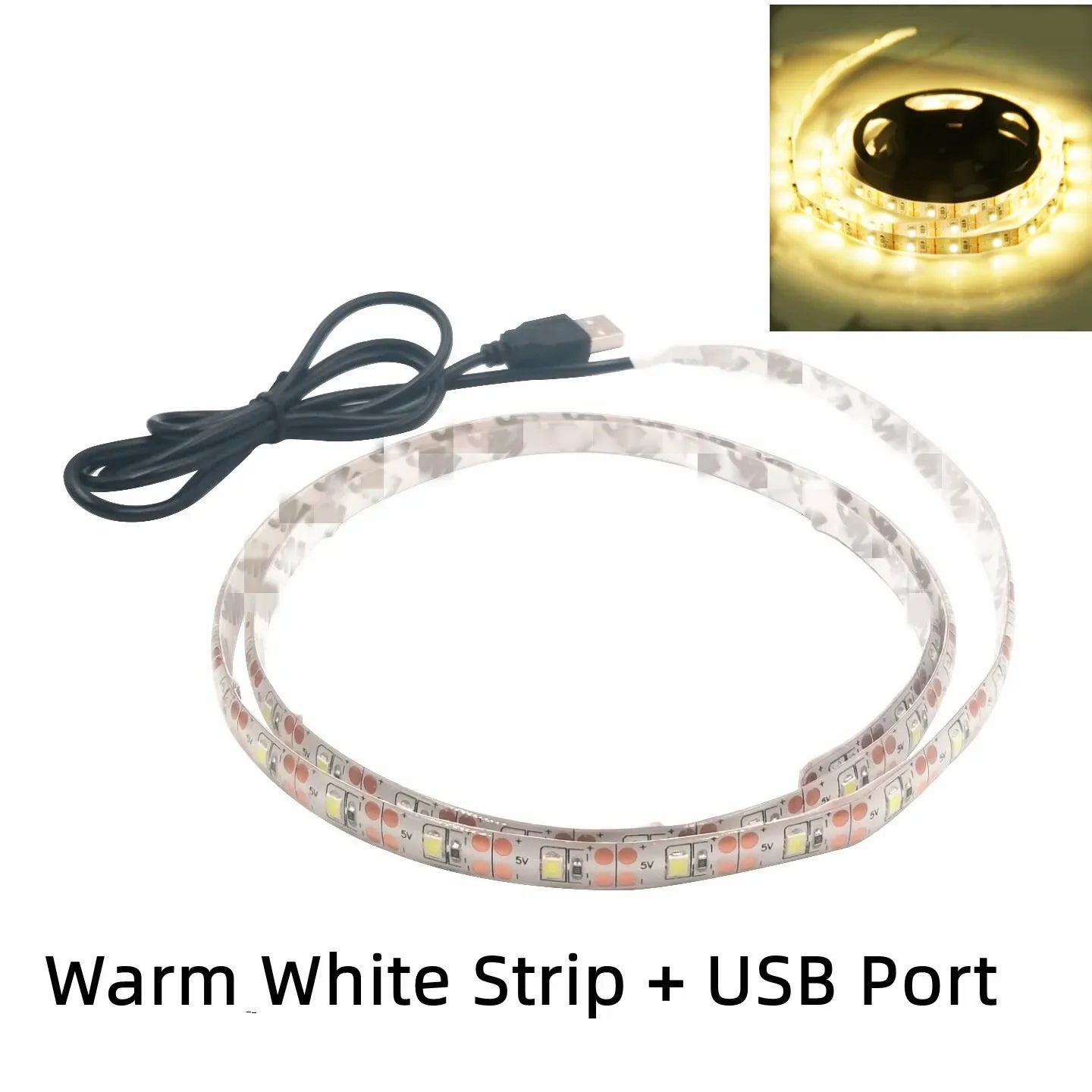 DC 5V USB LED Strips 2835 White Warm White LED Strip Light TV Background Lighting Tape Home Decor Lamp 1M 2M 3M 4M 5M LED Strip