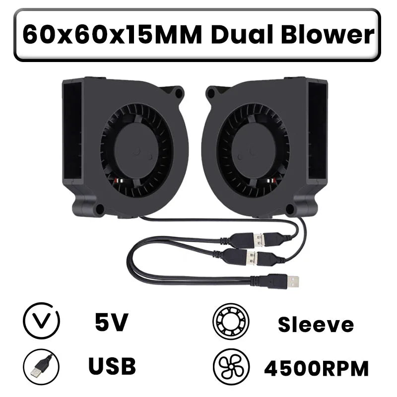 GDSTIME Dual 40mm 50mm 60mm 80mm 92mm 120mm 140mm DC 5V Powered USB Fans with 2 in 1 USB Cable for AV Receiver DVR Cooling