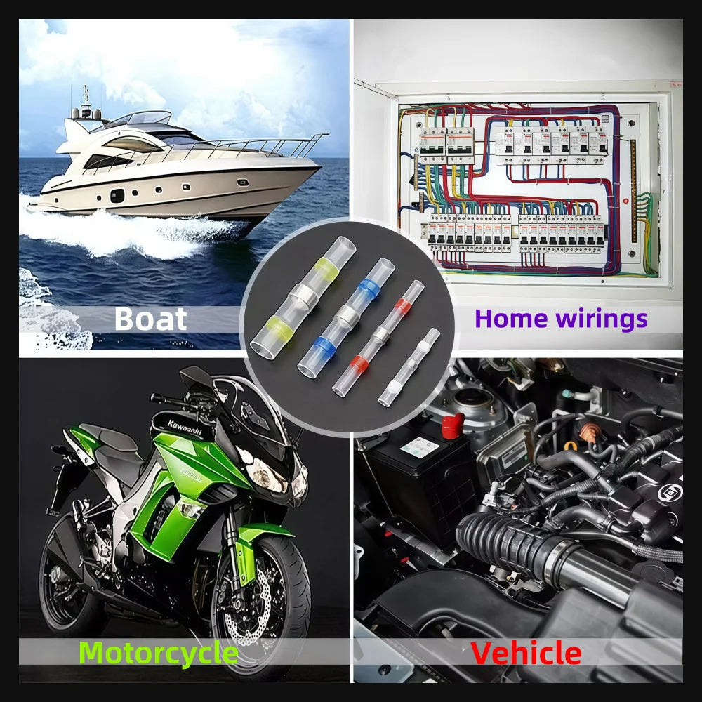 Heat Shrinkable Tube Waterproof Solder Ring Wire Connectors 10/30/50PCS Awg22-18 Butt Bushing Electrical Splice Terminal