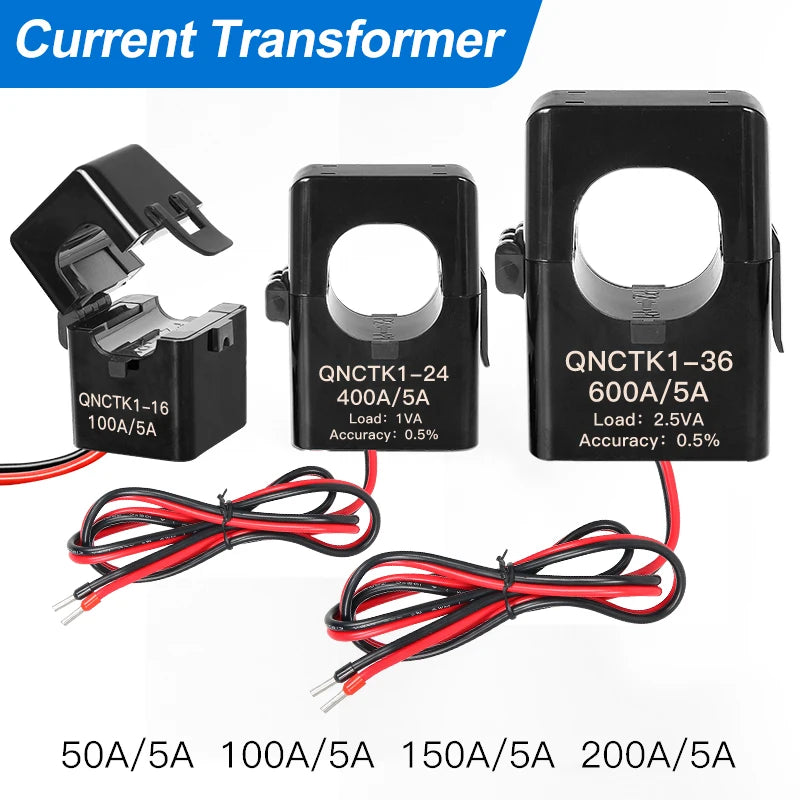 Split Core Current Sensor Factory Price 50/5A 100/5 150/5 200A 5A AC Clamp CT Current Transformer Open Type Current Transducer