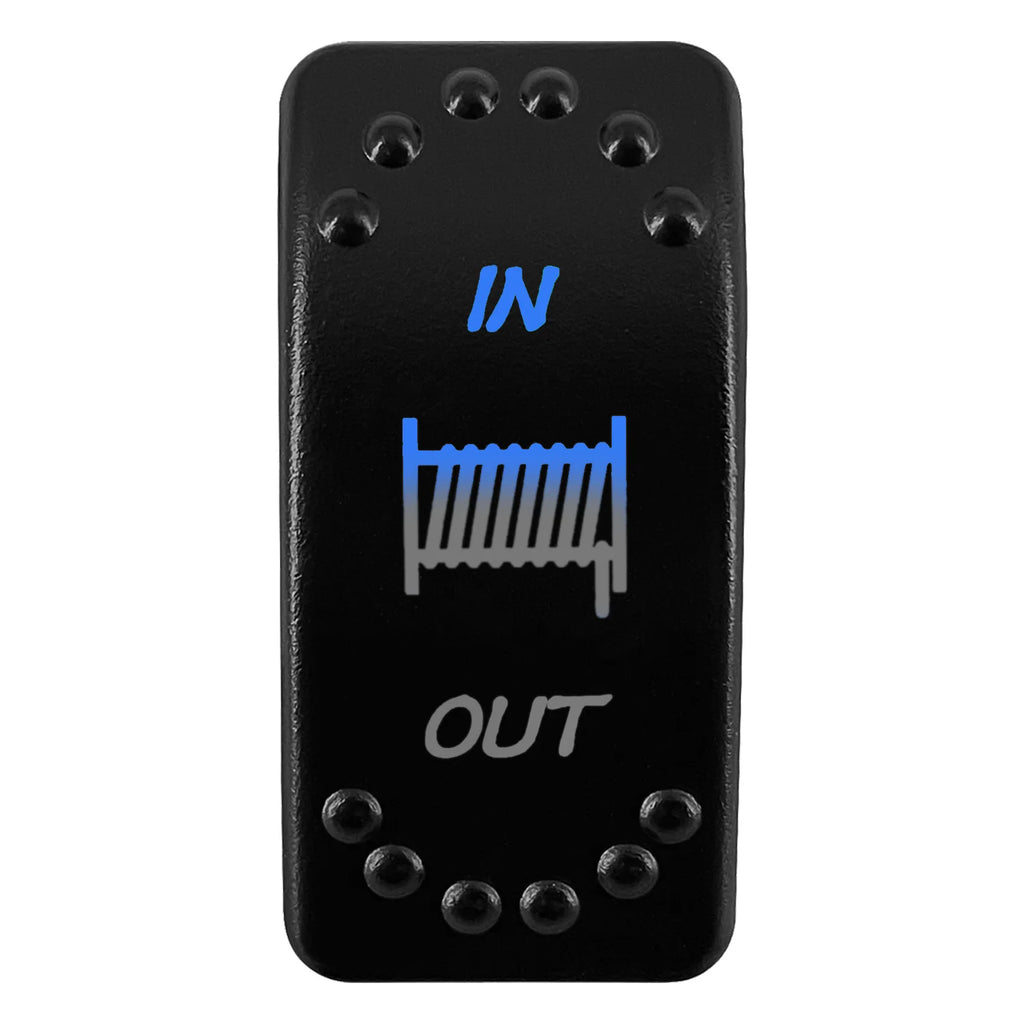 12V/24V Waterproof DPDT Momentary Rocker Switch ON-OFF-ON Arrows Winch In/Out Up/Down Toggle for Jeep, Dump Trailer, Truck, Boat