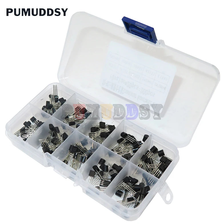 Transistor Assortment Kit 10value 200PCS BC337 BC327 2N2222 2N2907 2N3904 2N3906 S8050 S8550 A1015 C1815,Transistors Box Pack