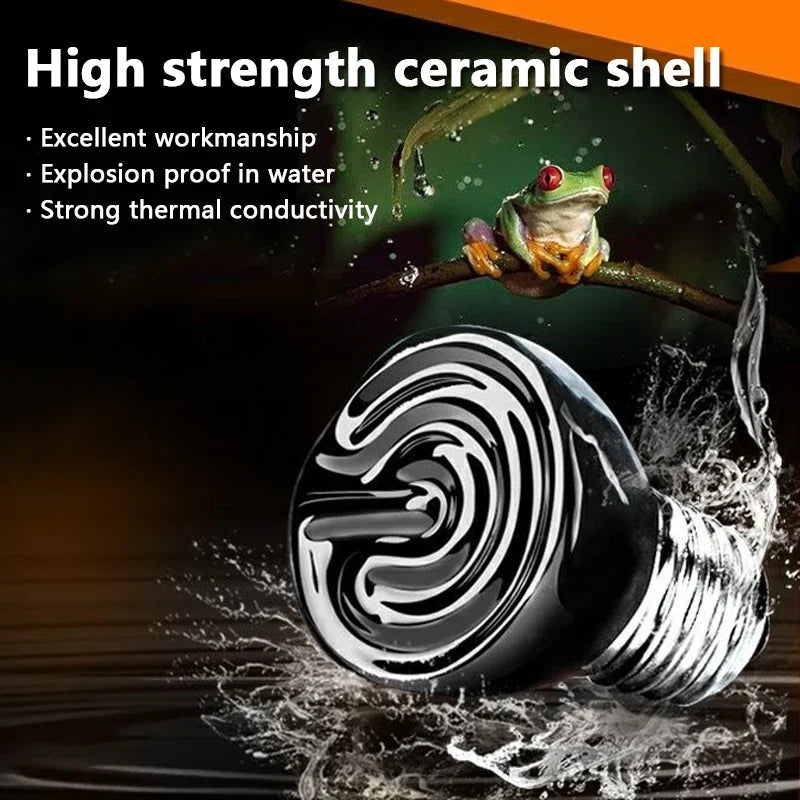 Reptile Ceramic Heating Bulb Infrared Heat Emitter 25/50/75/100W E27 220V Pet Brooder Heat Lamp