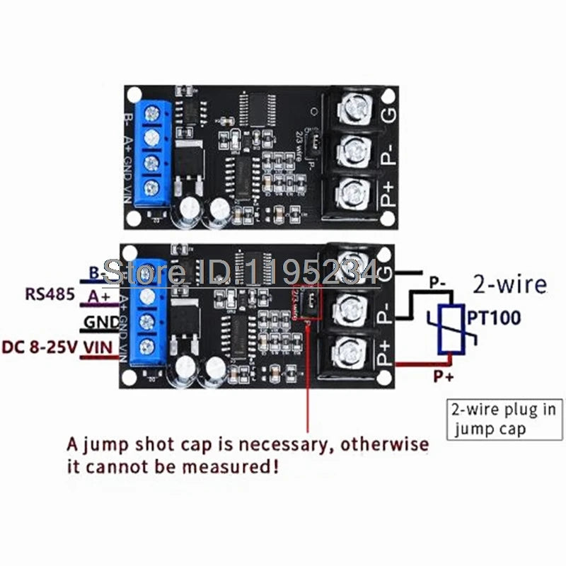 1pcs PT100 Platinum Thermistor RTD Thermocouple Temperature Sensor Transmitter RS485 MODUBS RTU Module
