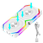 JUMPEAK CS120 ARGB Cooling Fan 360mm 240mm Modular Stackable Splicing Silent 120mm RGB Fans Kit For Gaming PC Case Water Cooler