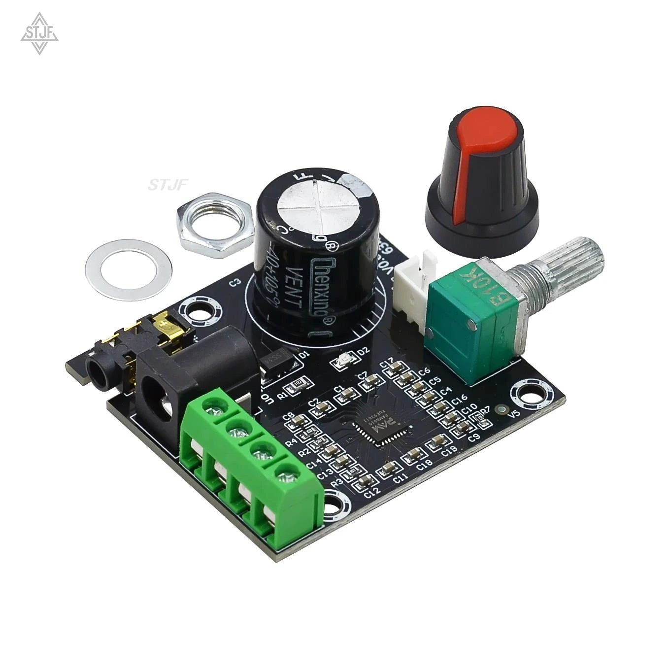 STJF PAM8610 dual channel 12V HD power amplifier board Pure digital power amplifier 15W*2 power amplifier module