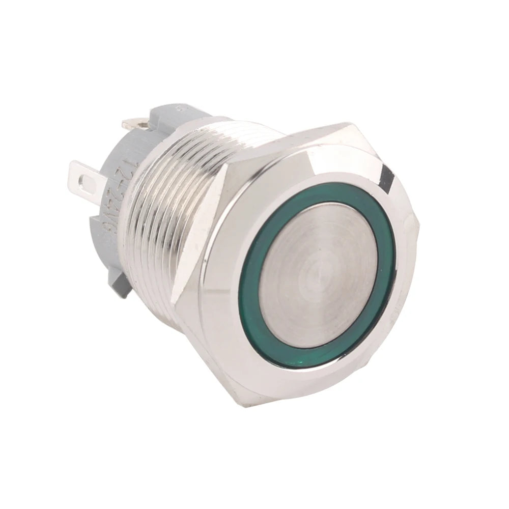 19mm Metal Push Button Switches 4Pins Short Terminals Button Latching Lock/ Self-reset 6V12V24v220V Red Green LED Light for PC