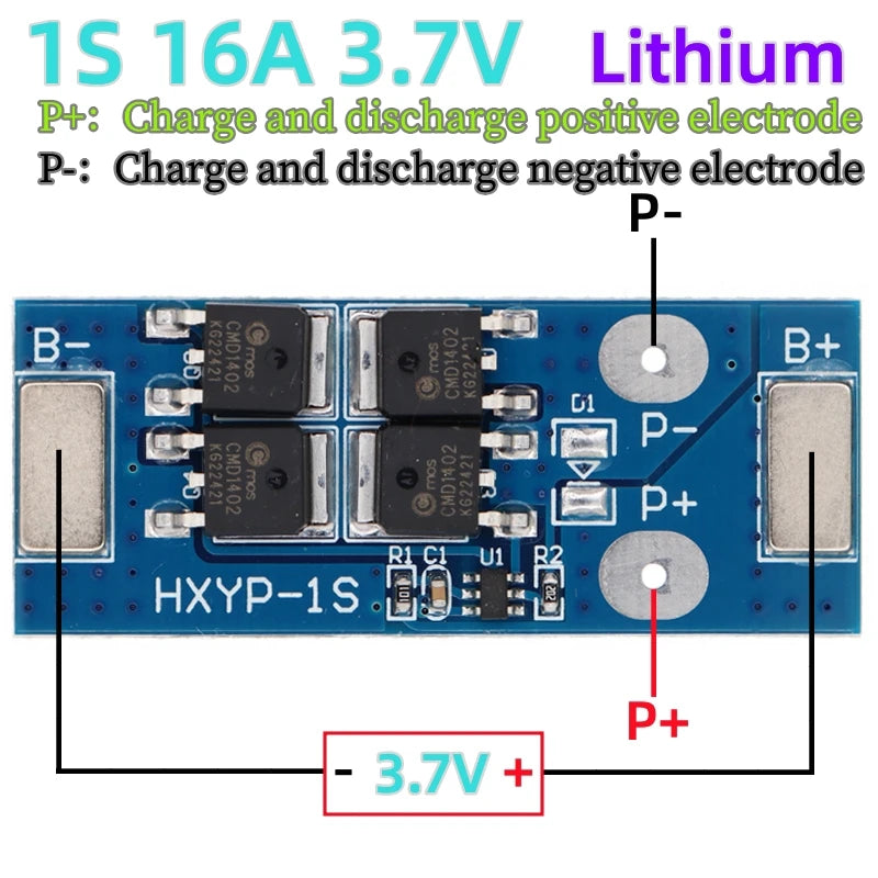 BMS 1S 12A 16A 24A 3.7V LiFePO4 Lithium Battery Protection Board 18650 4.2V Charging Voltage/Short Circuit/Overcharge Prevention