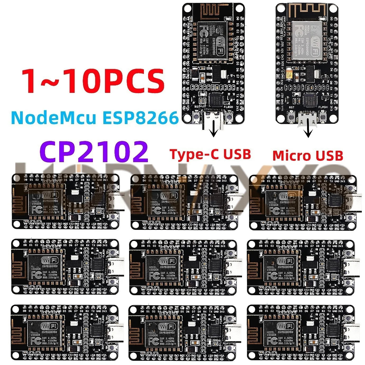 1-10PCS/Wireless Module CP2102 NodeMcu V3 V2 Lua WIFI Internet of Things Development Board Based ESP8266 ESP-12E Type-c usb