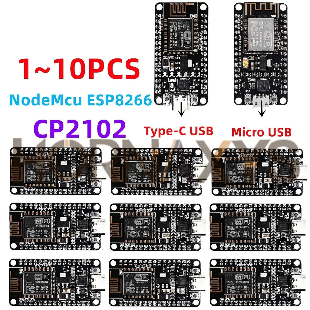 1-10PCS/Wireless Module CP2102 NodeMcu V3 V2 Lua WIFI Internet of Things Development Board Based ESP8266 ESP-12E Type-c usb