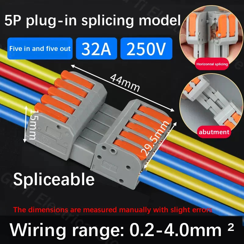 Male Female Docking Mini Quick Wire Connector Universal Compact Electrical Wiring Connectors Push-in Conductor Terminal Block