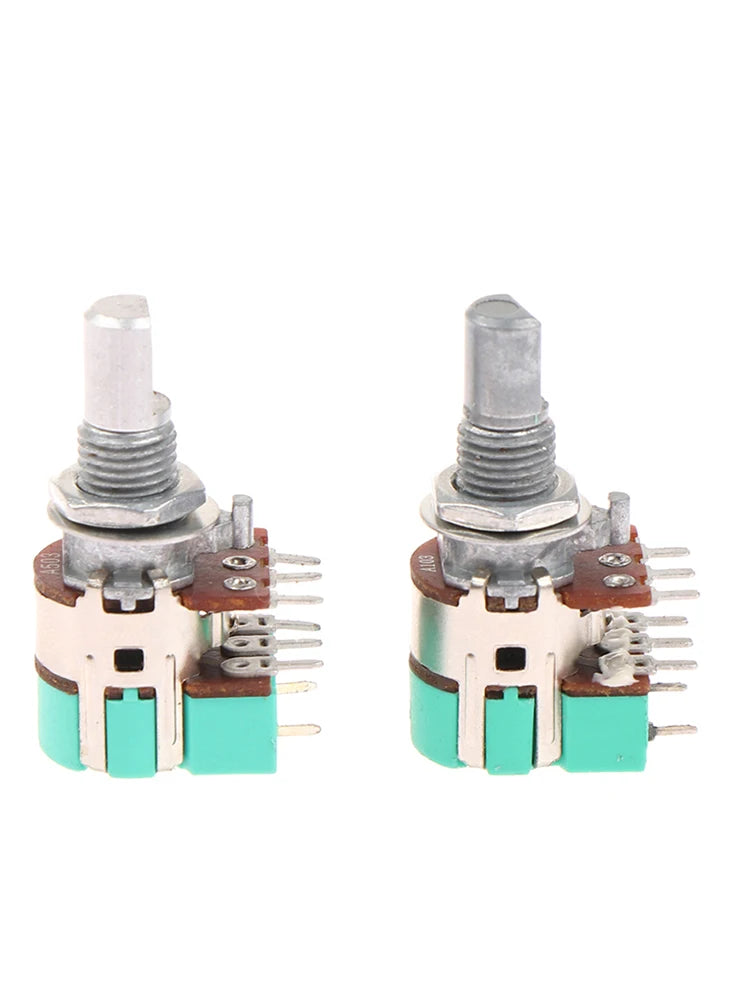 H120 Stereo Channel With Switch A50K A10K 15mm Half Shaft Volume Potentiometer Double Potentiometer
