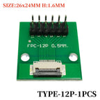 1PCS FFC/FPC Conversion Board 0.5mm Connector to 2.54MM Double Row Bent Pins 4/10/14/15/16/22/26/30/32/36/42/45/60/64/68/80/96P