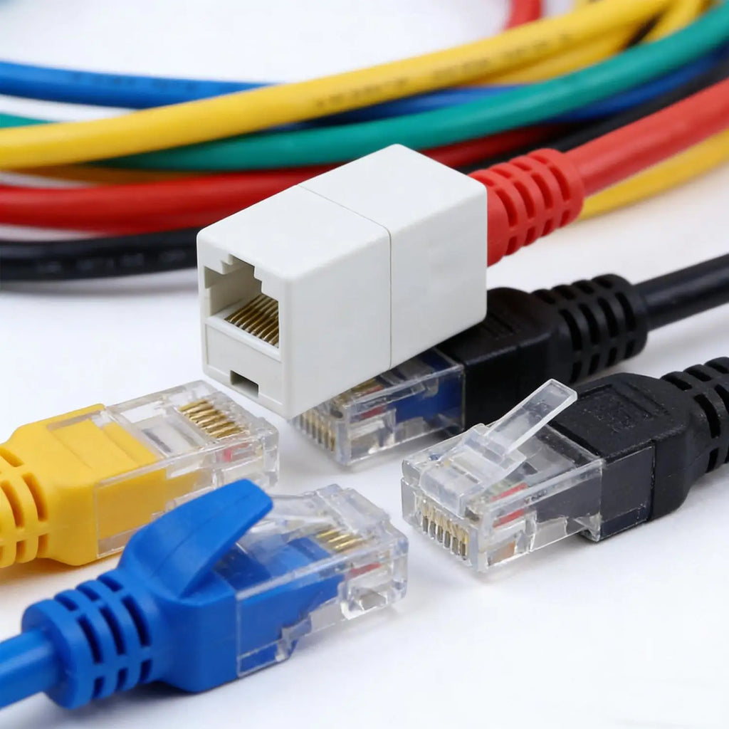 1-40PCS RJ45 Keystone Coupler Network Ethernet Dual Straight Head Lan Cable Connectors Internet CAT 5 5E 6 6a Extender Plug