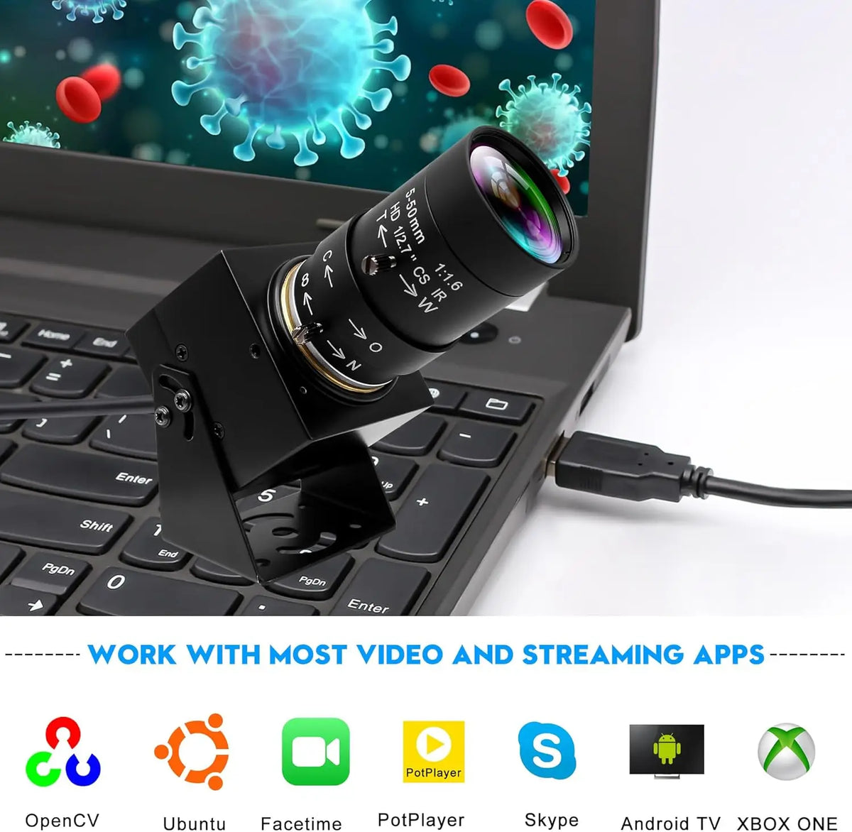 SVPRO Ultra HD 16MP USB Camera 4656x3496 IMX298 USB Webcam Optical CS Zoom Camera for Industrial Inspection Machine Vision
