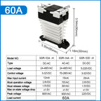LCTC SSR 10A25a40a60A80A100A120A Solid State Relay with Radiator DC-AC AC-AC DC-DC DIN Rail Zero-crossing Relays