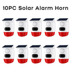 Outdoor Solar Alarm PIR Infrared Motion Sensor 120dB Siren Sound Light Flash Waterproof Security Protection for Yard