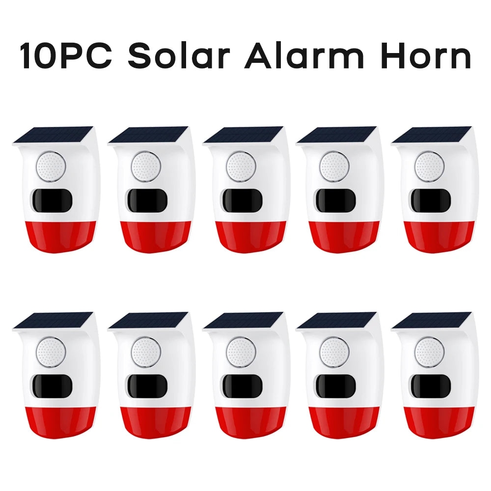 Outdoor Solar Alarm PIR Infrared Motion Sensor 120dB Siren Sound Light Flash Waterproof Security Protection for Yard