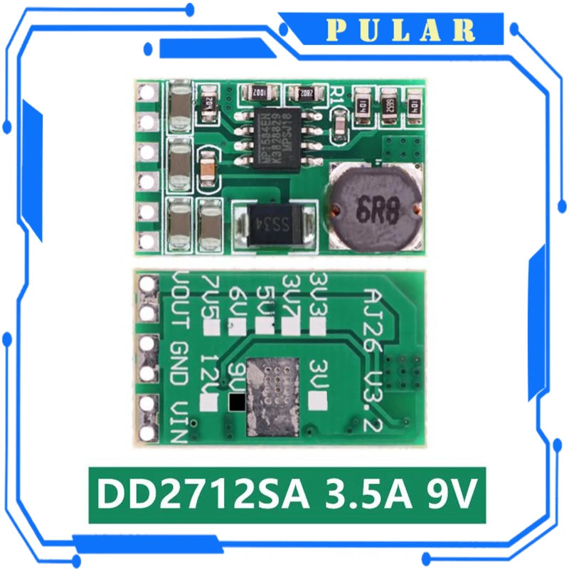 PLR 4.5V-27V to 3V 3.3V 3.7V 5V 6V 7.5 9V 12V DD2712sa 3.5A DC-DC Converter Module Buck Step-Down Voltage Regulator Board