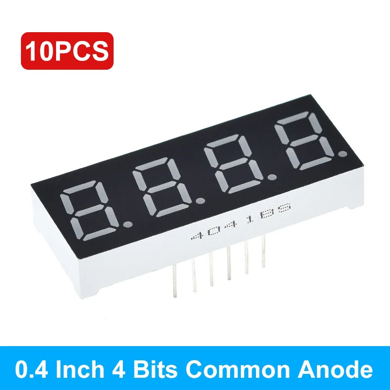 0.4 Inch Digital Tube LED Display 1Bit 2 Bit 3 Bit 4 Bit Clock Common Anode Cathode 0.4" 7 Segment Led DIY Red Board for arduino