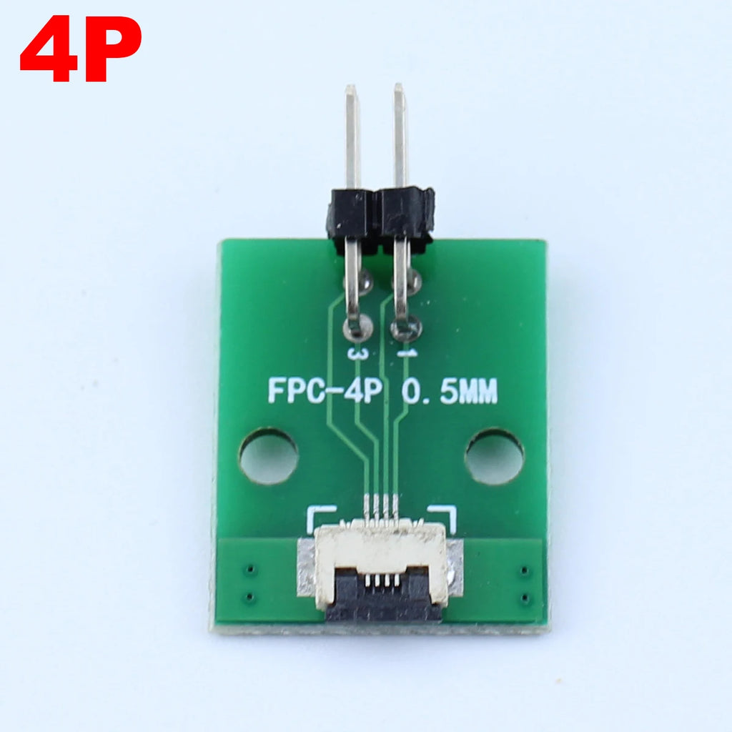 1pcs 4P-- 50P 0.5mm Pitch Connector SMT Adapter to 2.54mm 1.00 Inch Hole FPC FFC Cable Welded Board + Double Row Straight Pin