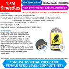 1PCS USB to Serial Port 9-Pin Data Cable HL-340 Chip to RS232 Converter Male Female USB2.0 to DB9 Interface Conversion Cable