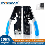 ZoeRax RJ45 Ethernet Crimping Tool for CAT8 Cat7 Cat6a Cat6 Cat5e Ethernet Connectors with wire stripping and cutting functions