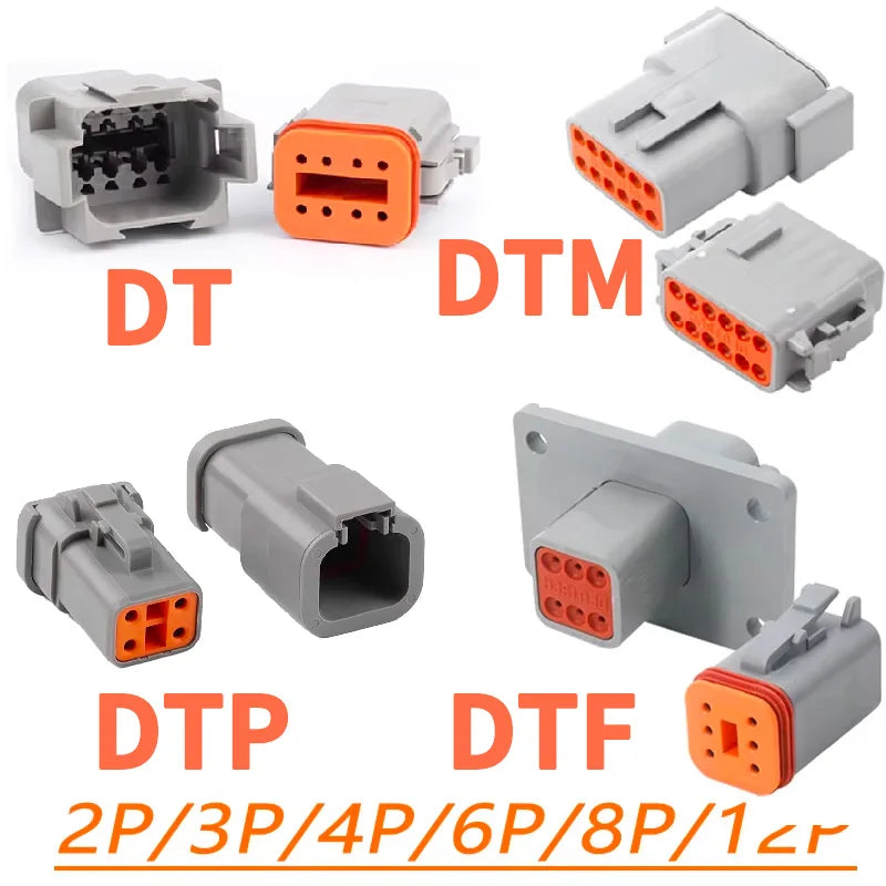 DEUTSCH DT/DTM/DTP/DTF Series IP68 Sealed Connector Kits | 2-12Pin Flange Mount for Auto/Truck/Marine Wiring Systems