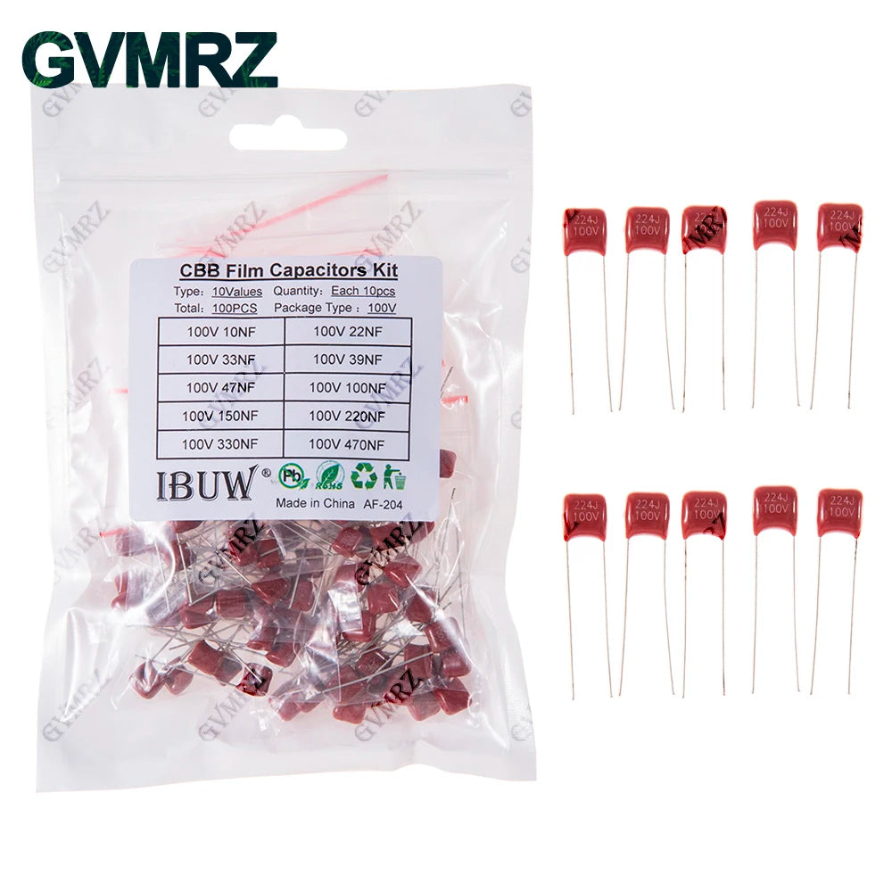 CBB Polypropylene Film Capacitor Kit,  for DIY Electronics, Power Supply, Audio Equipment Universal CBB Capacitors Set